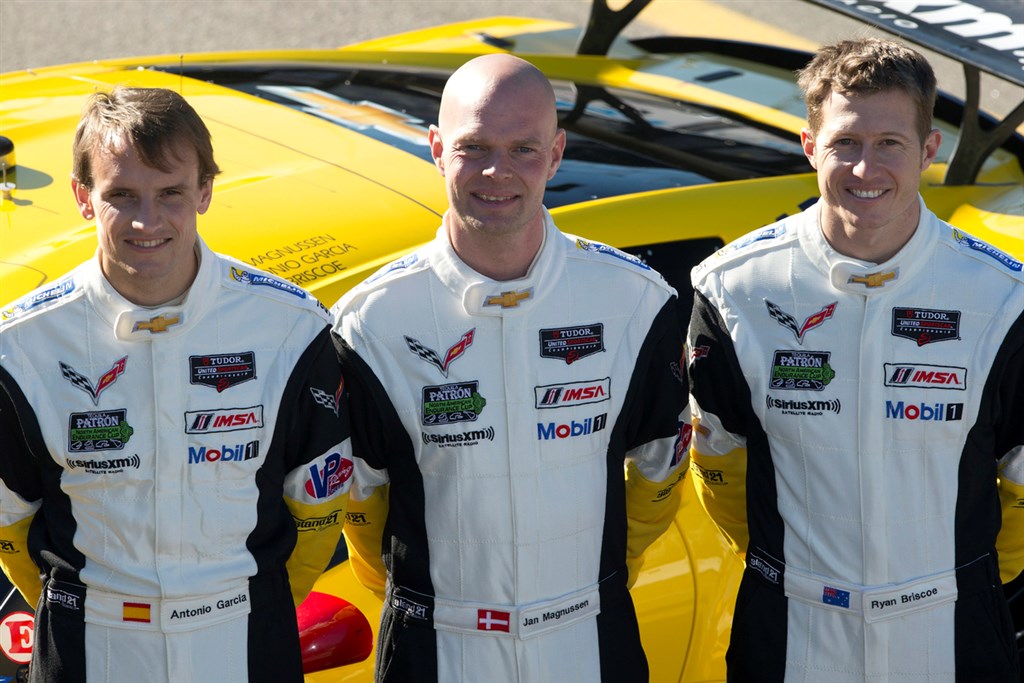 De tre her er tredjehurtigst i GTLM klassen efter fredagens test
(Foto: Jan Magnussen Racing)